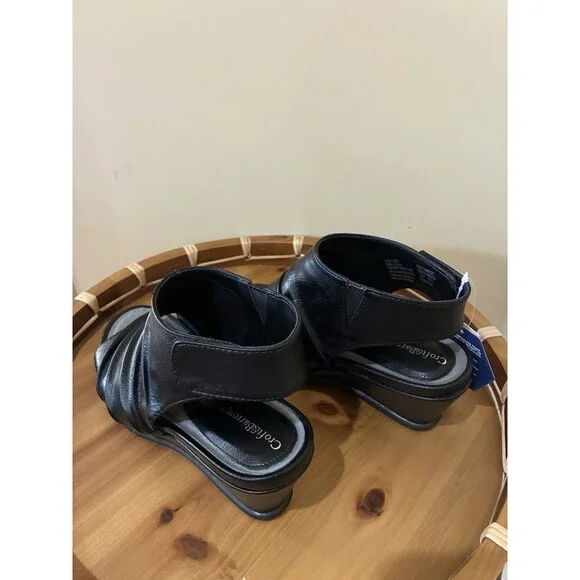 Croft & Barrow Women's Ortholite Size 8M Open Toe Bootie BLACK NEW - Picture 4 of 6